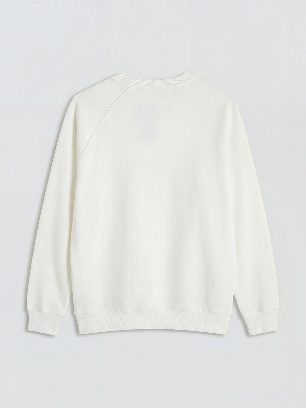 Ekru Bisiklet Yaka Erkek Sweatshirt-1