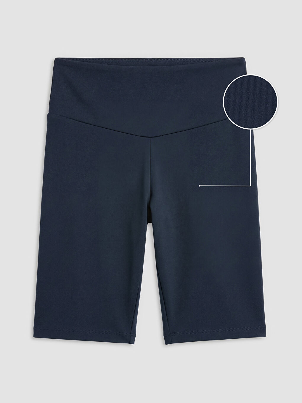 Lacivert Beli Lastikli Kadın Spor Şort Tayt