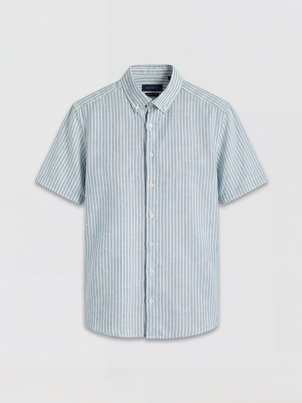 Mavi Regular Fit Çizgili Dokulu Erkek Gömlek-4