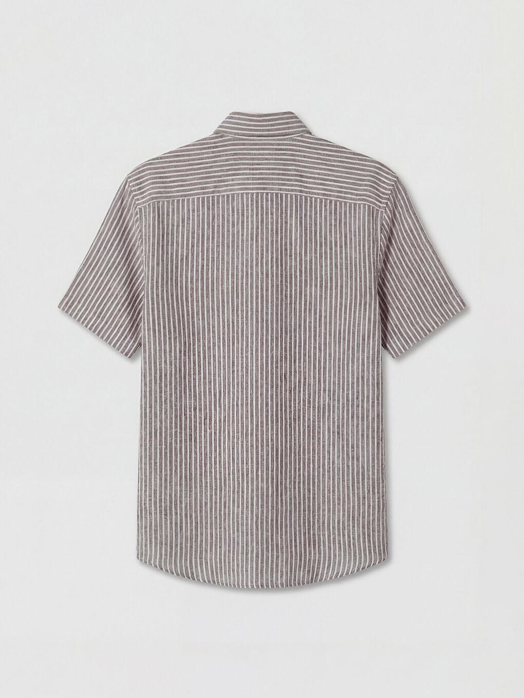 Mürdüm Regular Fit Çizgili Dokulu Erkek Gömlek-1