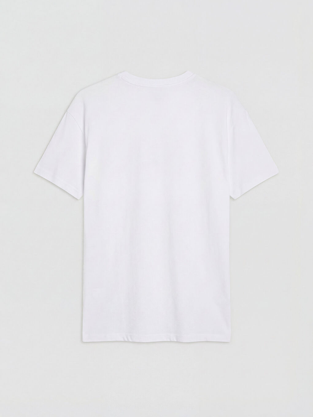 Beyaz Bisiklet Yaka Baskılı Kadın Spor Tişört-5