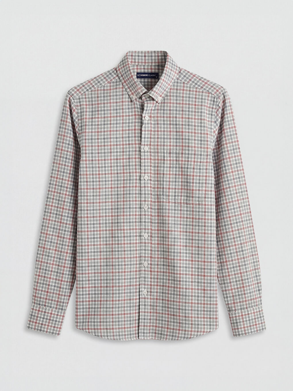 Kırmızı Regular Fit Ekose Erkek Gömlek