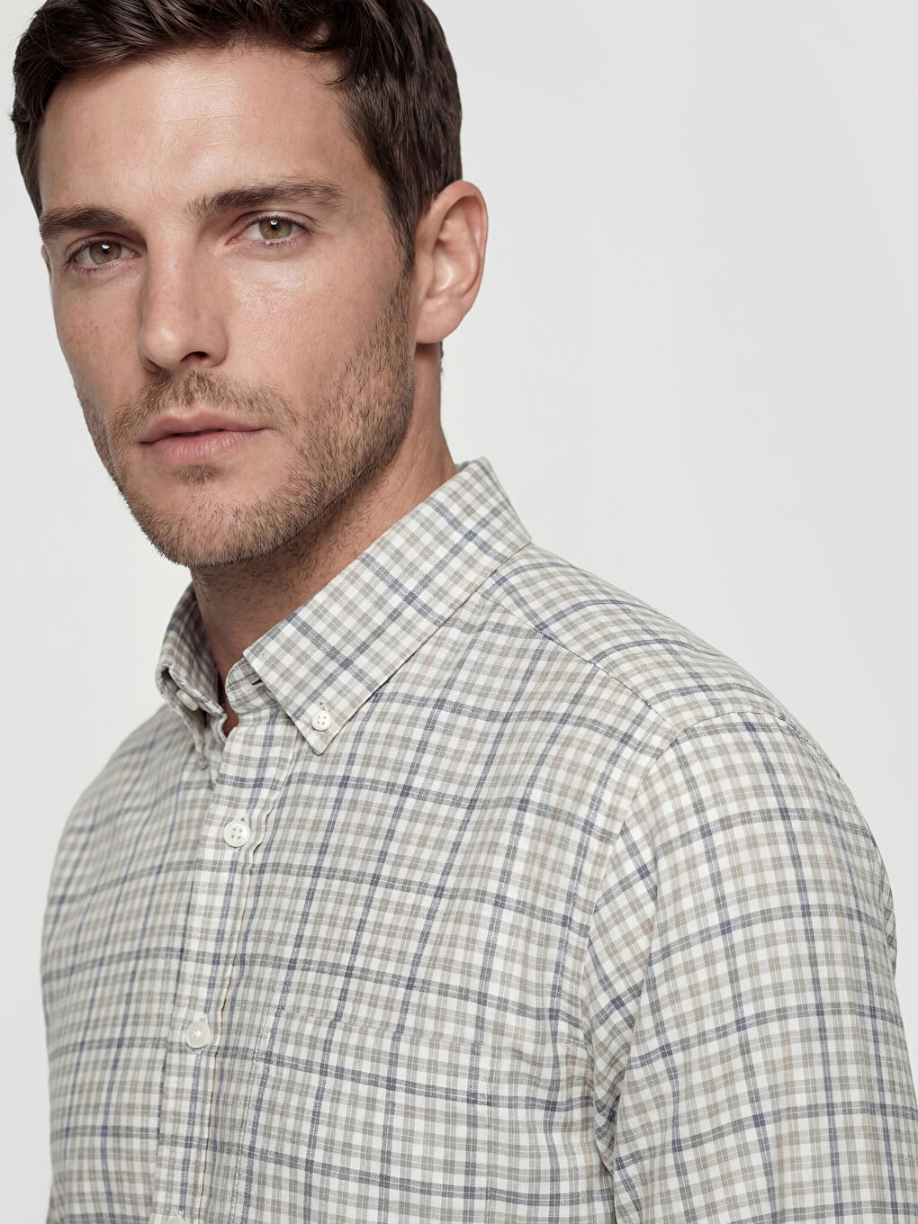 Yeşil Regular Fit Ekose Erkek Gömlek-3