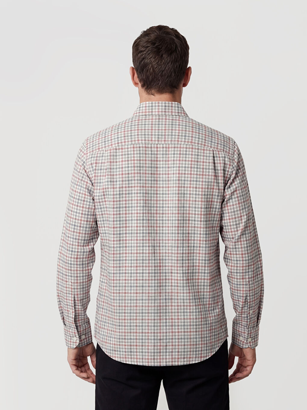 Kırmızı Regular Fit Ekose Erkek Gömlek-2