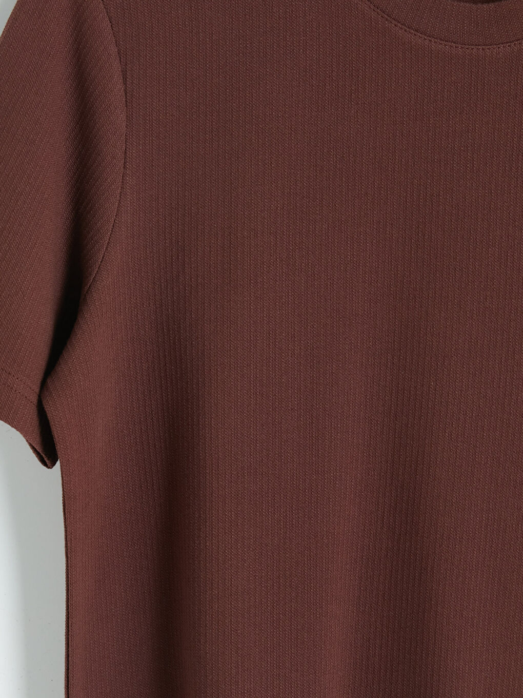 Kahverengi Bisiklet Yaka Fitilli Erkek Tişört-2