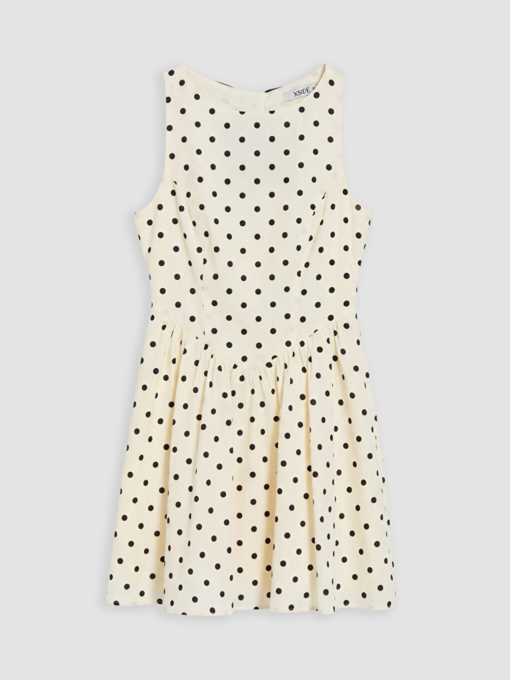 Polka Dot Bow Poplin Mini Dress-3