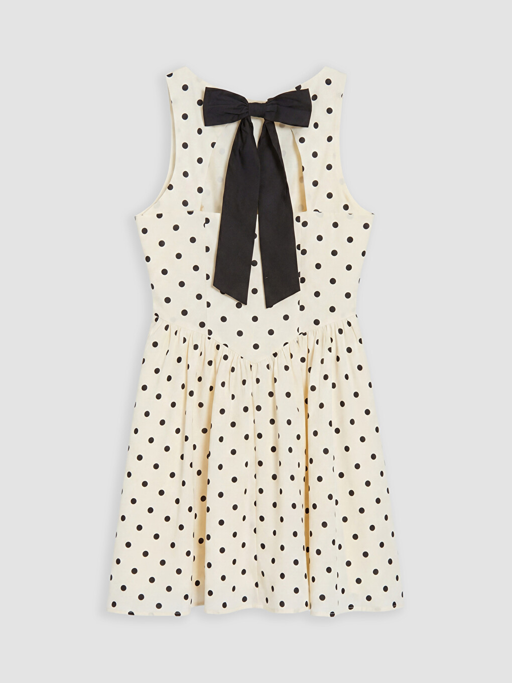 Polka Dot Bow Poplin Mini Dress-4