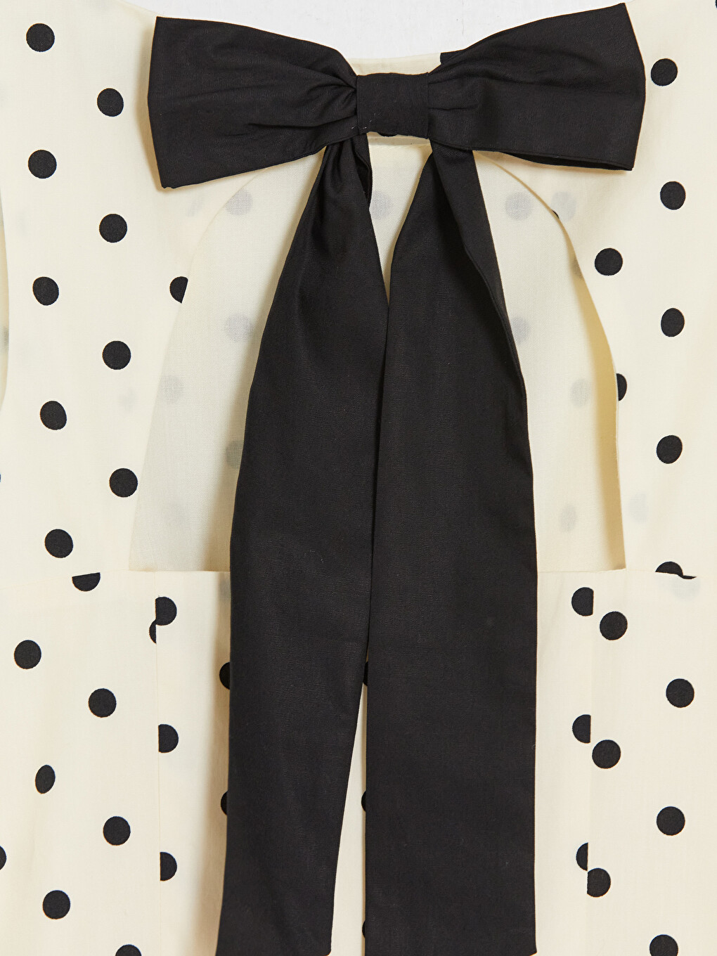 Polka Dot Bow Poplin Mini Dress-6