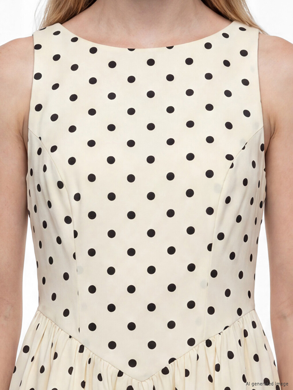 Polka Dot Bow Poplin Mini Dress-1