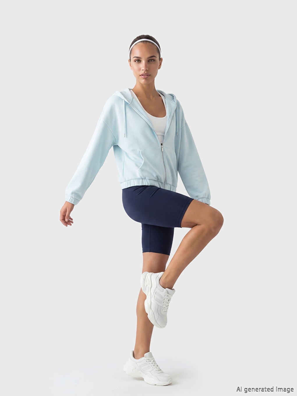 Hooded Oversize Women's Zippered Sweatshirt-1