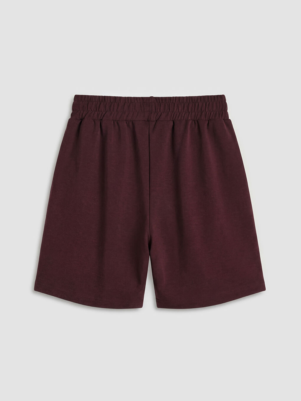 Bordo Beli Lastikli Soft Touch Kadın Spor Şort-1