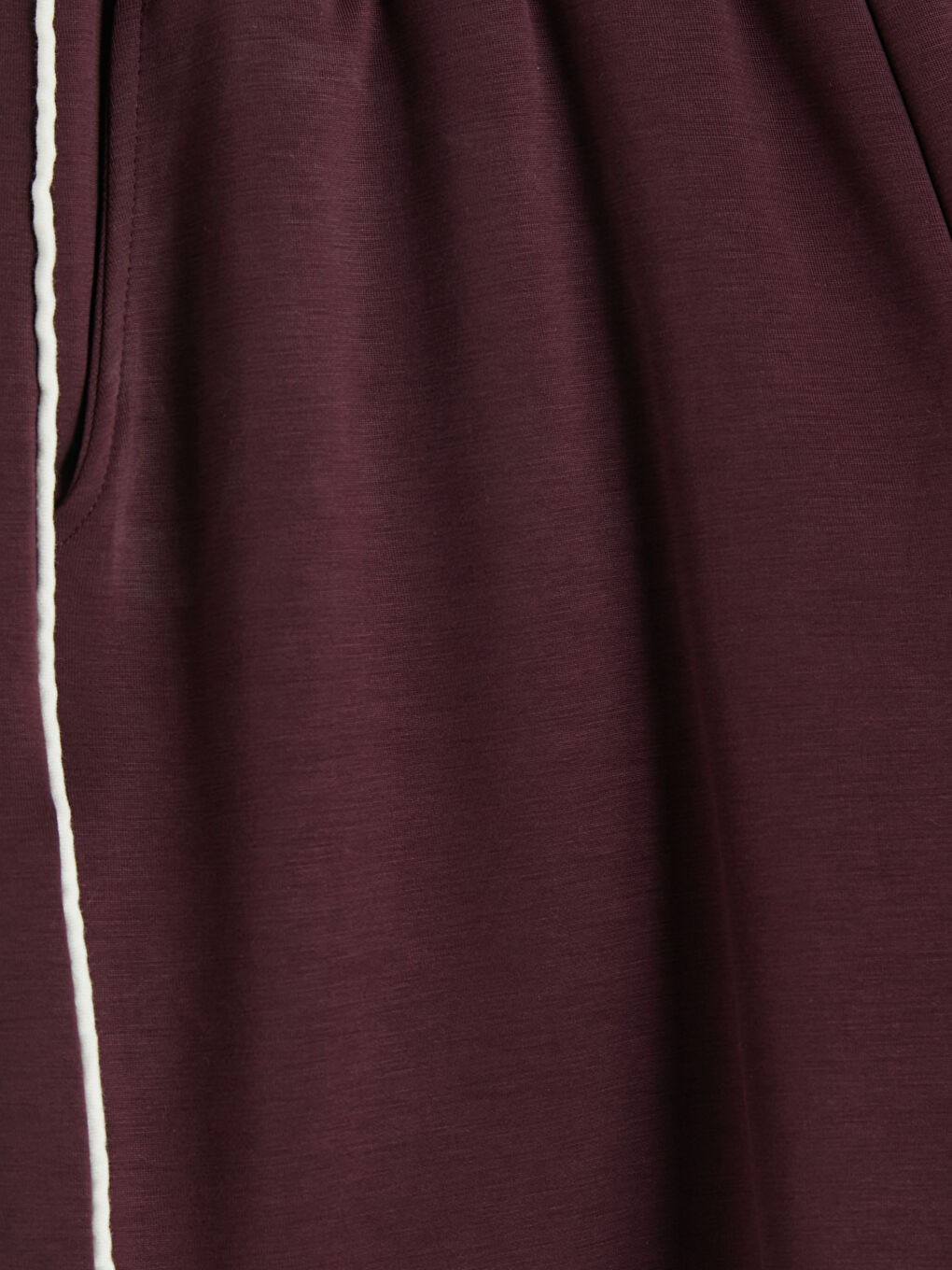 Bordo Beli Lastikli Soft Touch Kadın Spor Şort-2