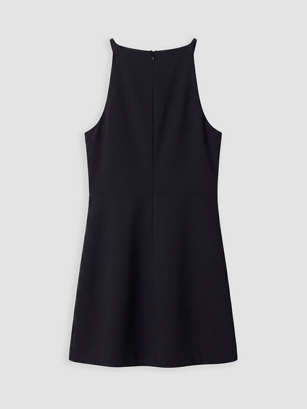 Siyah Halter Yaka Belden Oturtmalı Mini Elbise-1