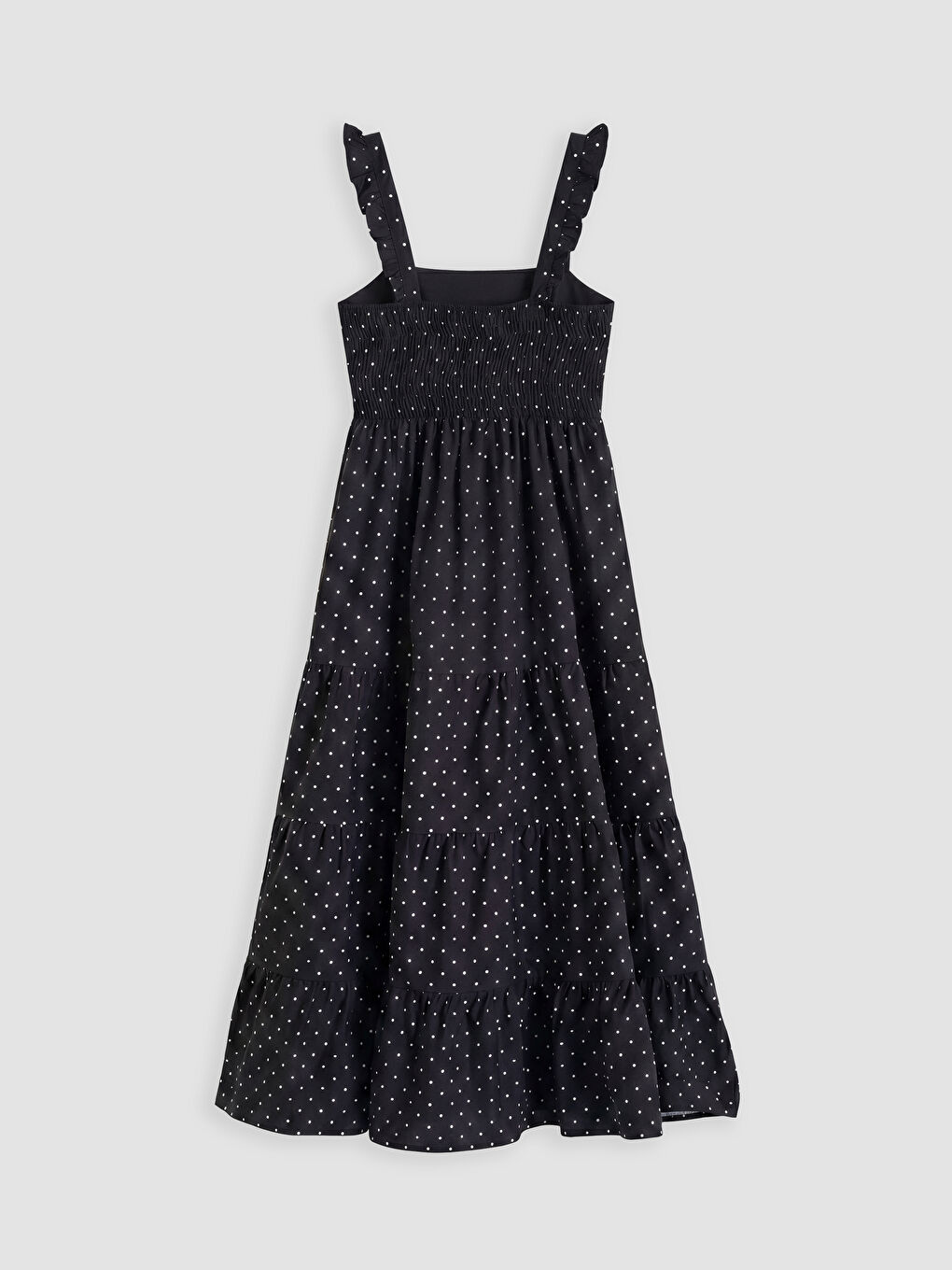 Siyah Puantiyeli Katkat Poplin Elbise-1