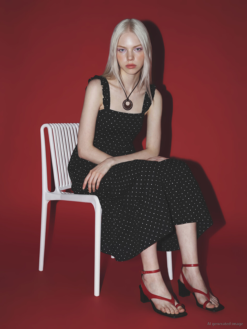 Square Neck Polka Dot Ruffled Tiered Dress