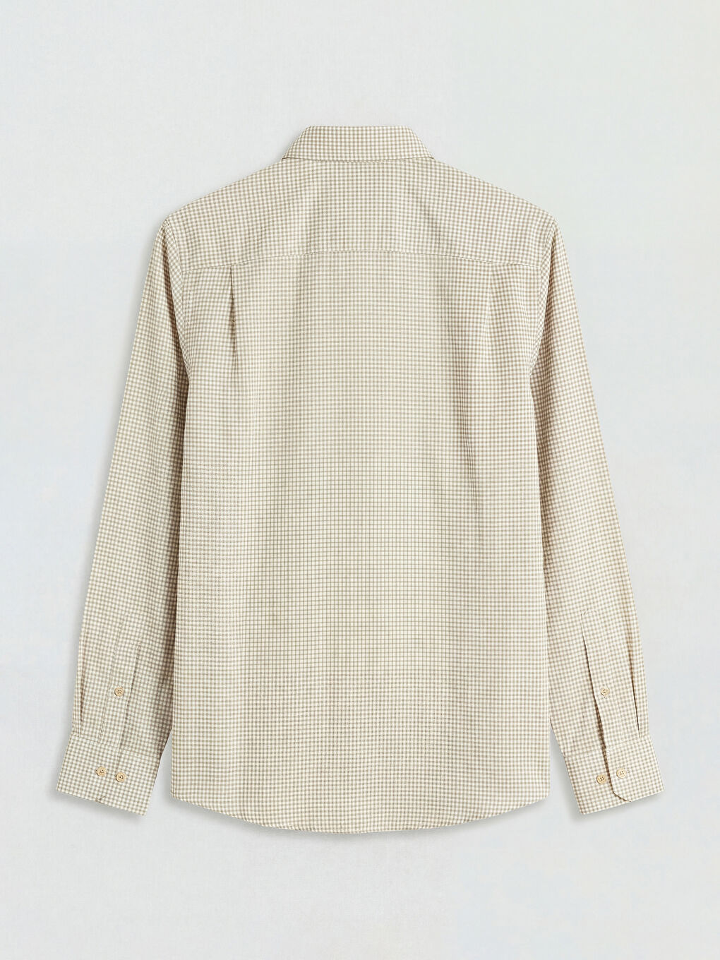 Bej Regular Fit Kareli Desenli Erkek Gömlek-1