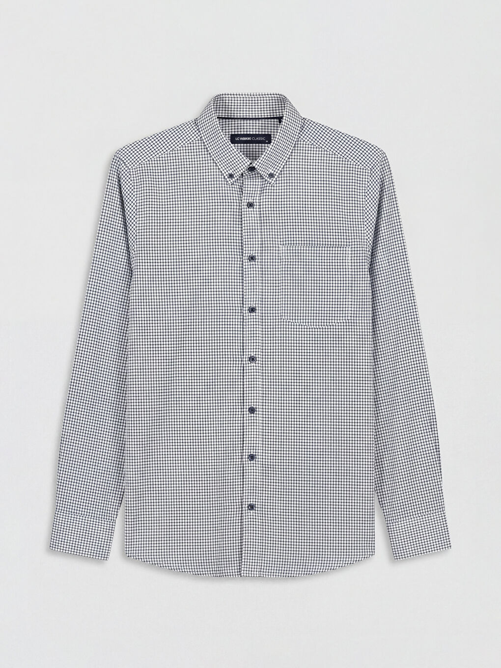 Lacivert Regular Fit Kareli Desenli Erkek Gömlek