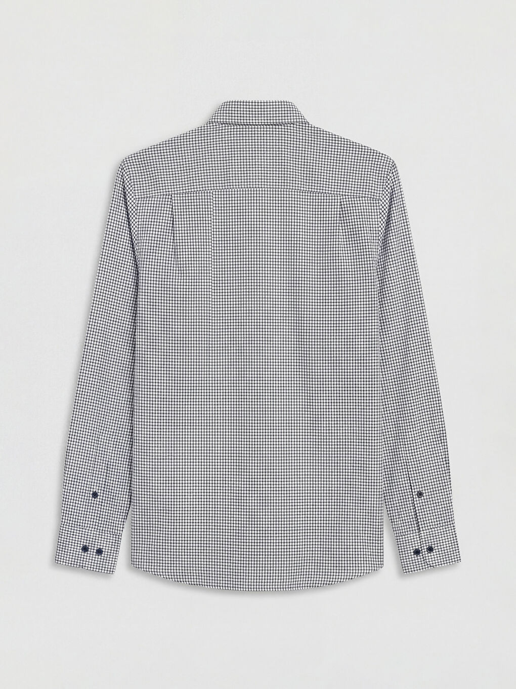 Lacivert Regular Fit Kareli Desenli Erkek Gömlek-1