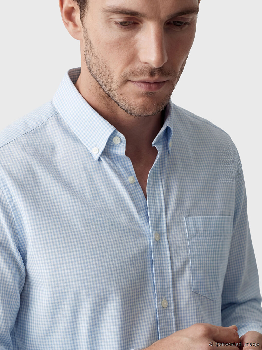 Mavi Regular Fit Kareli Desenli Erkek Gömlek-2