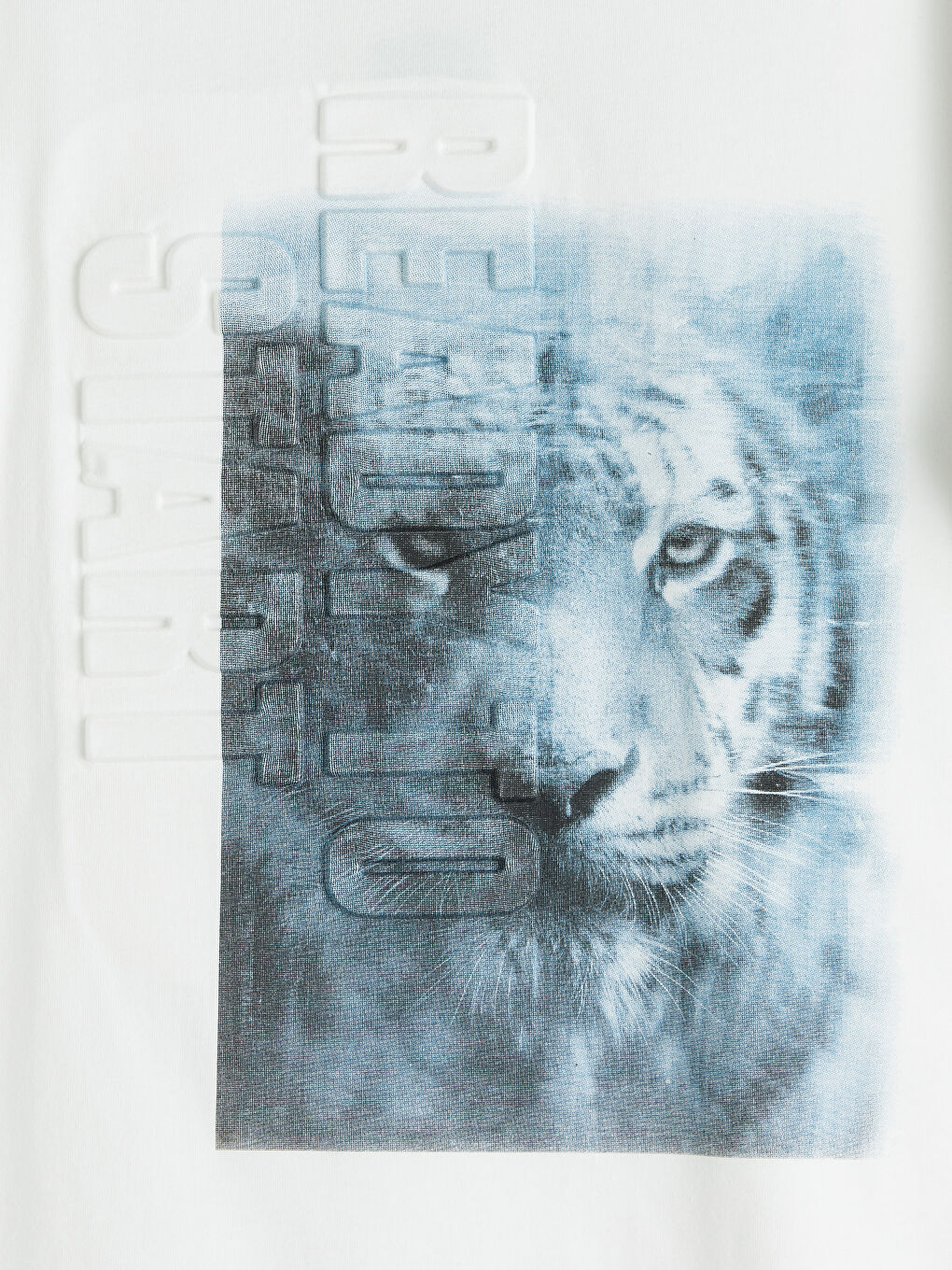 Ekru Bisiklet Yaka Baskılı Erkek Çocuk Tişört-2