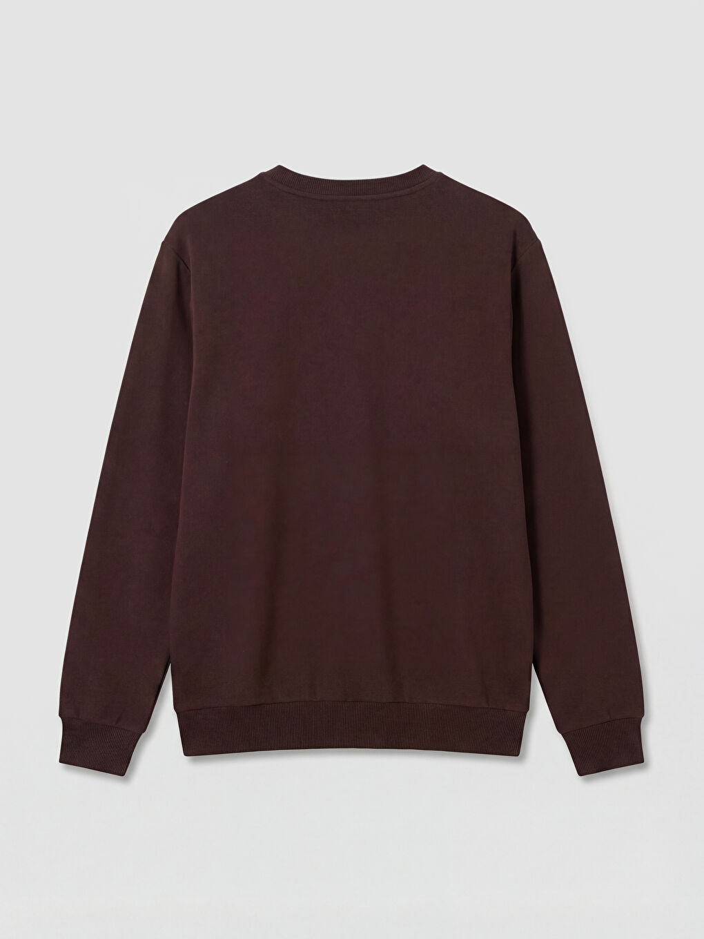 Kahverengi Bisiklet Yaka Erkek Sweatshirt-1