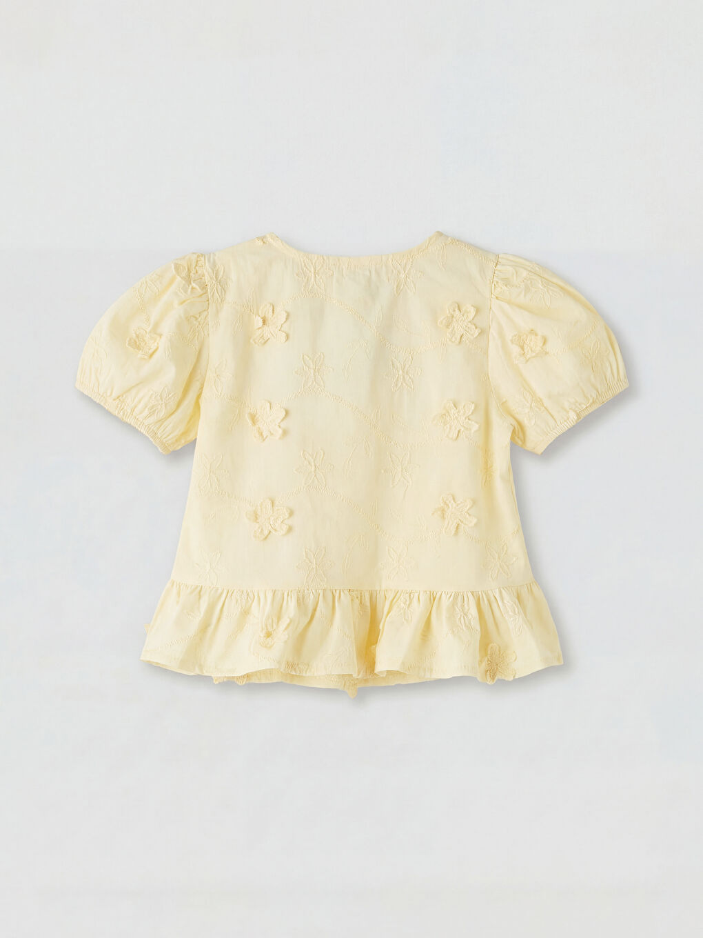 Sarı Nakışlı Kız Çocuk Gömlek ve Pantolon-2