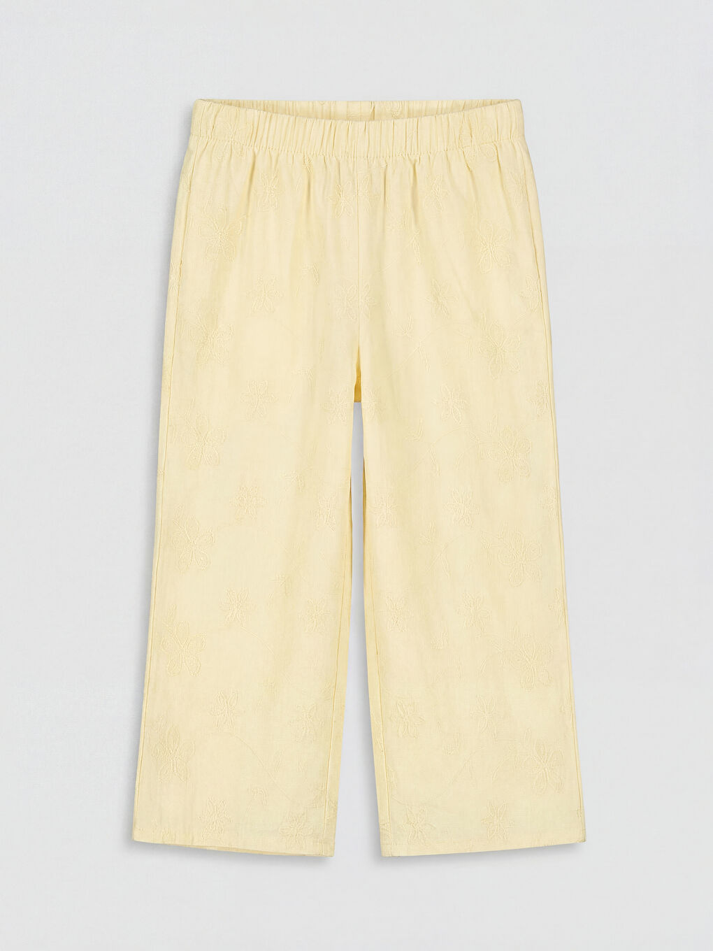 Sarı Nakışlı Kız Çocuk Gömlek ve Pantolon-3