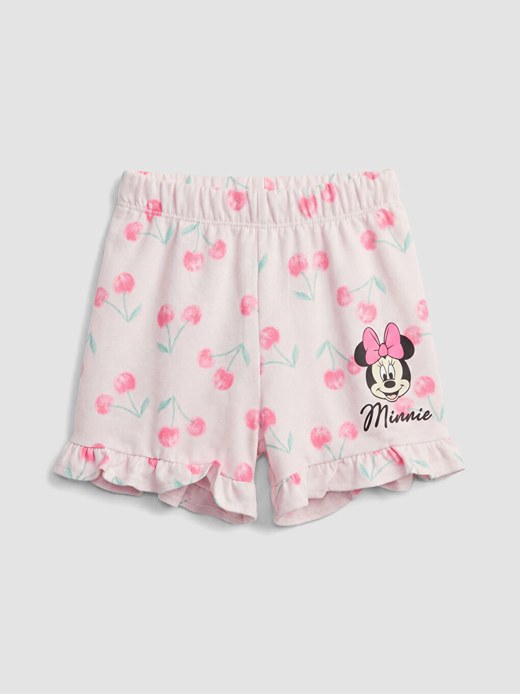 Pembe Minnie Mouse Baskılı Kız Çocuk Şort