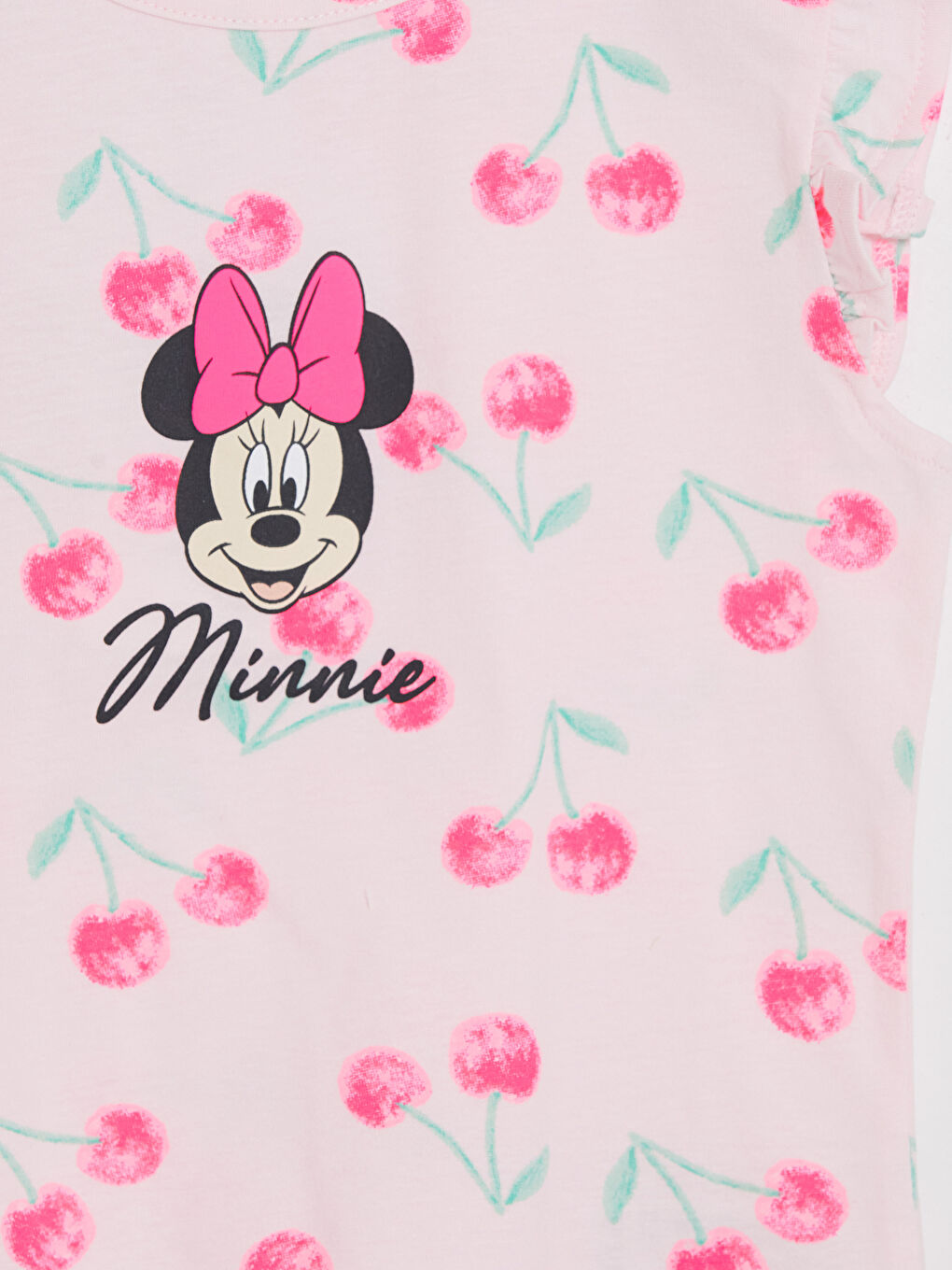 Pembe Minnie Mouse Baskılı Kız Çocuk Atlet-2
