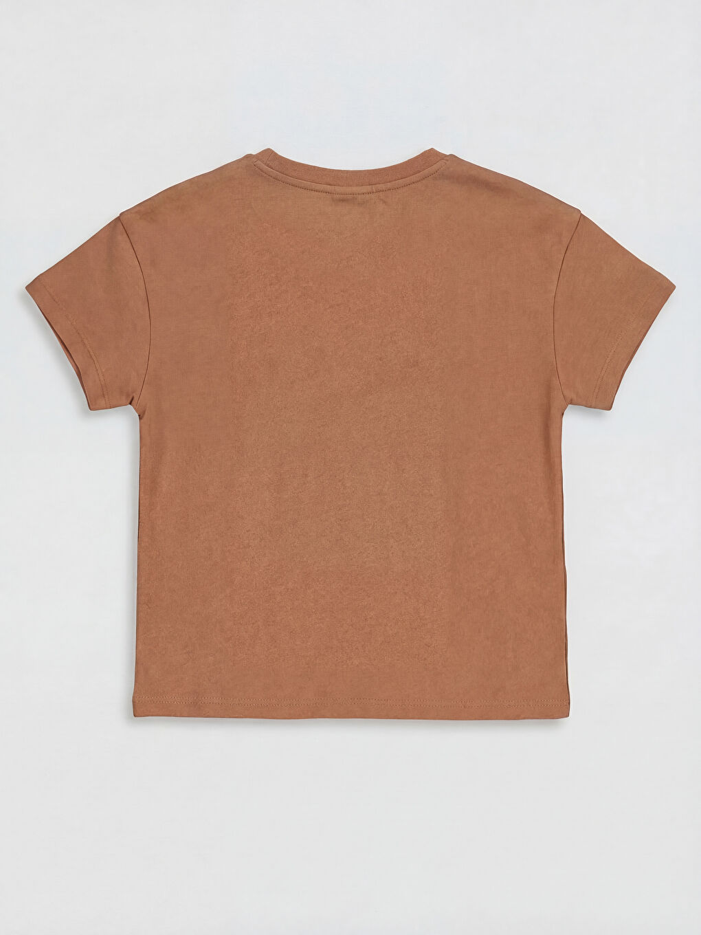 Kahverengi Bisiklet Yaka Hello Kitty Baskılı Kız Çocuk Tişört-1