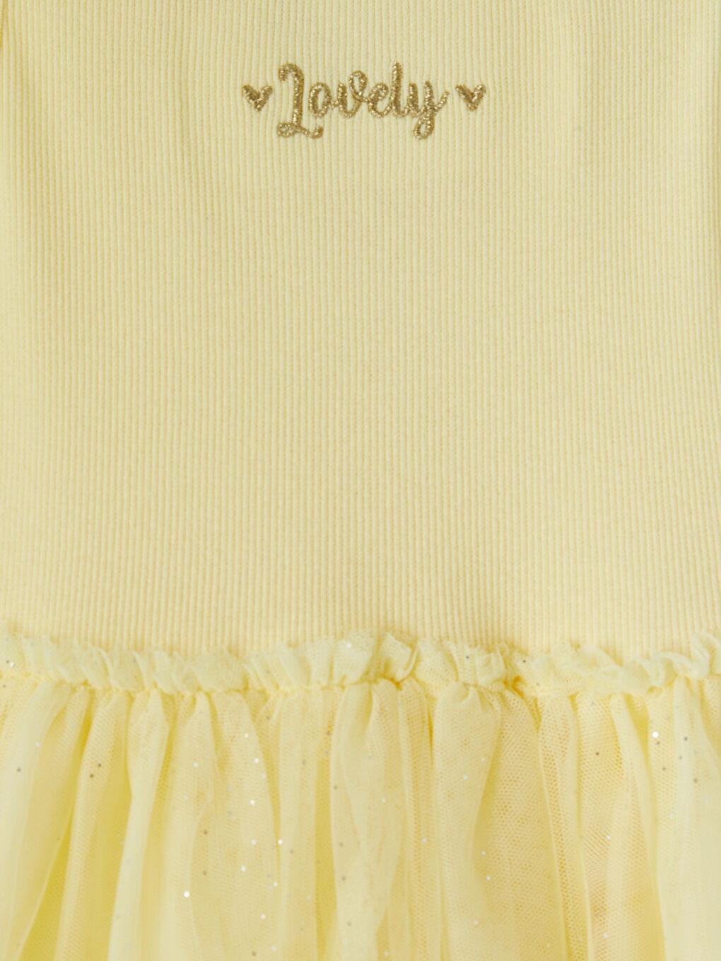 Sarı Fiyonk Detaylı Kız Çocuk Tütü Elbise-2