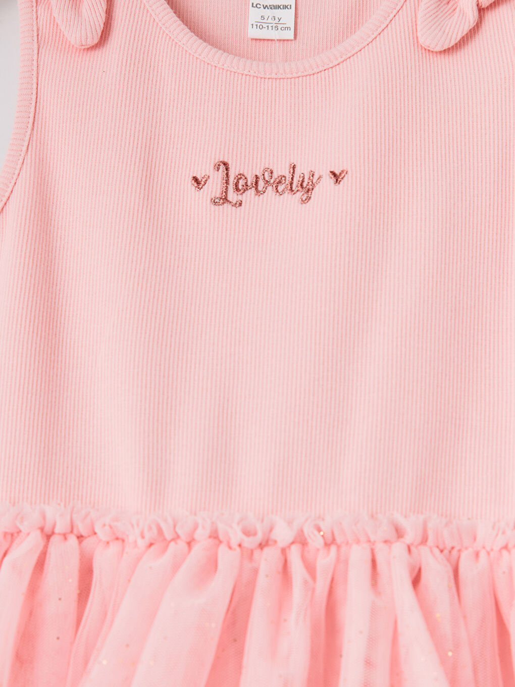 Pembe Fiyonk Detaylı Kız Çocuk Tütü Elbise-2