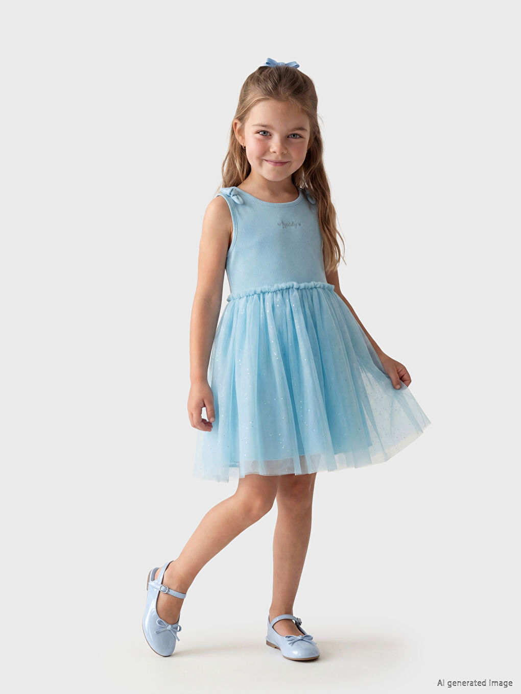 Bow Detailed Girls' Tutu Dress