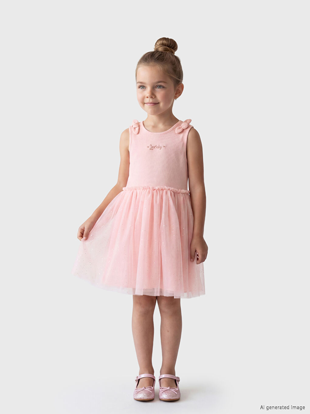 Bow Detailed Girls' Tutu Dress
