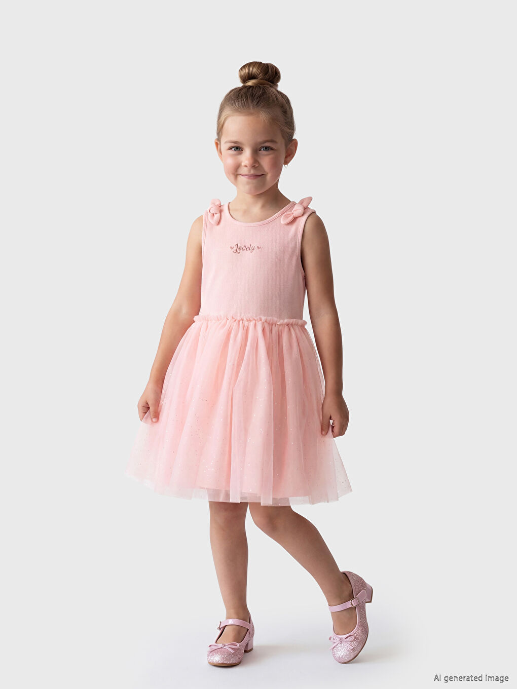 Bow Detailed Girls' Tutu Dress-1