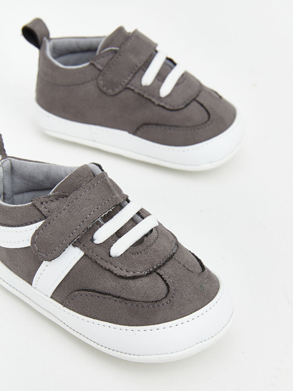 Antrasit Bağcık ve Cırt Cırtlı Erkek Bebek Yürüme Öncesi Ayakkabı-2