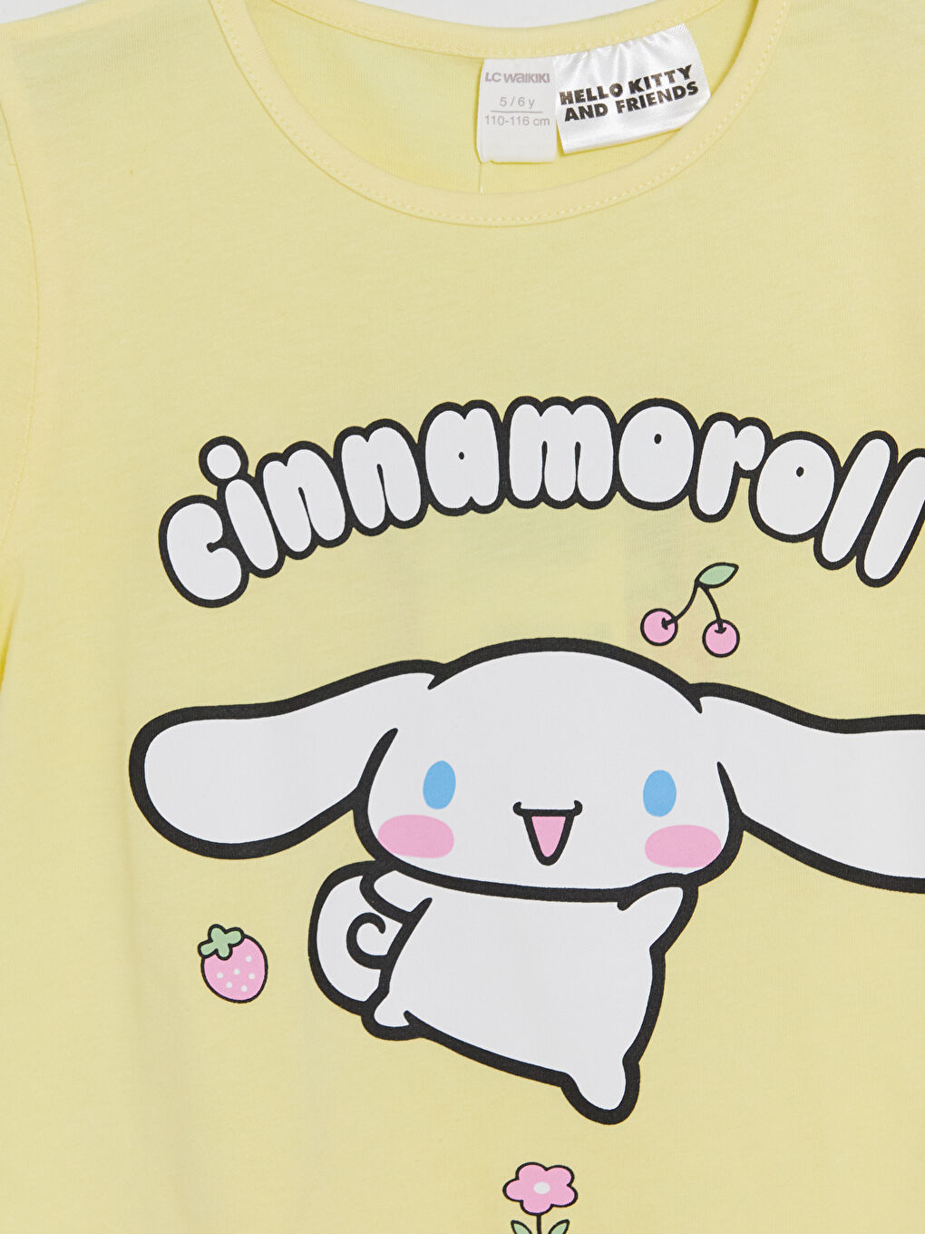 Sarı Cinnamoroll Baskılı Kız Çocuk Tişört-2