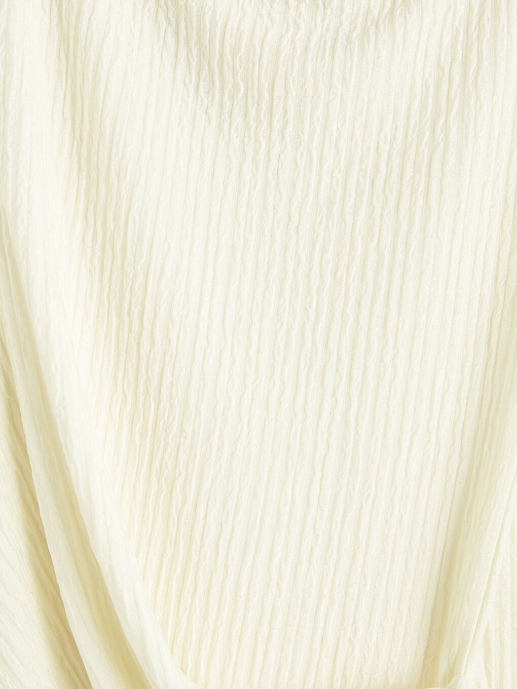 Ekru Beli Lastikli Dokulu Kadın Pantolon-2