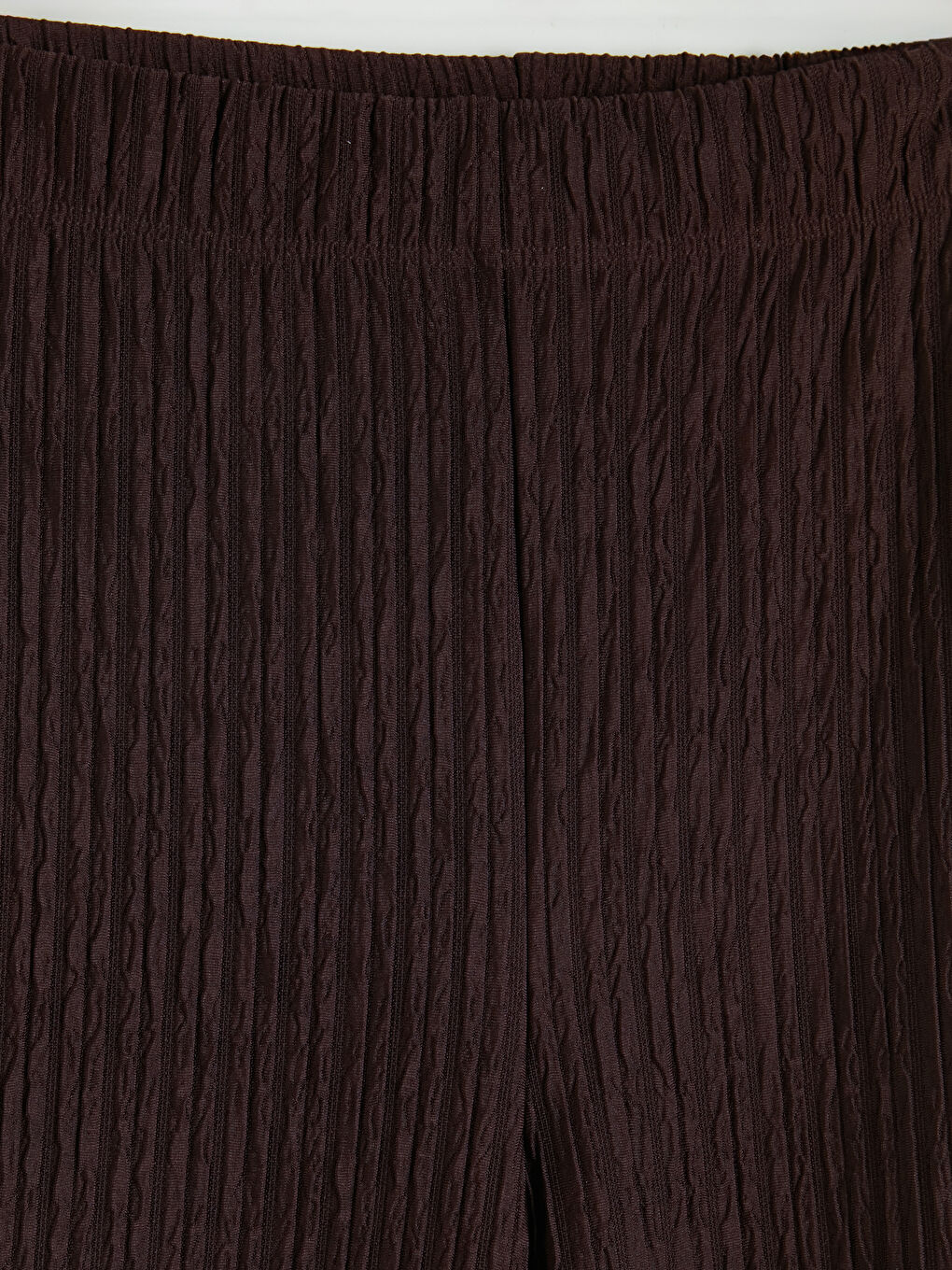 Mürdüm Beli Lastikli Dokulu Kadın Pantolon-2