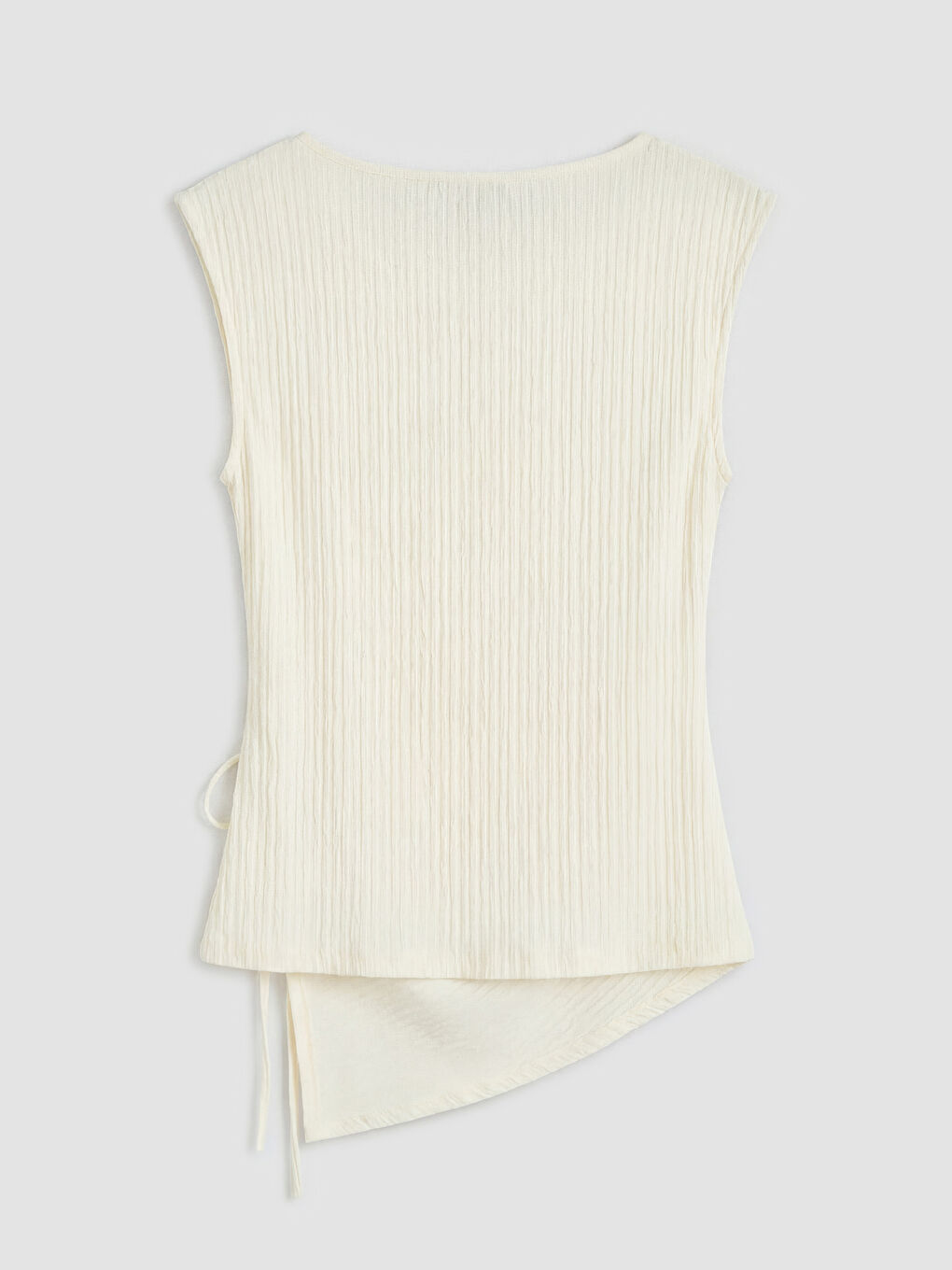 Ekru Kayık Yaka Dokulu Bluz-1