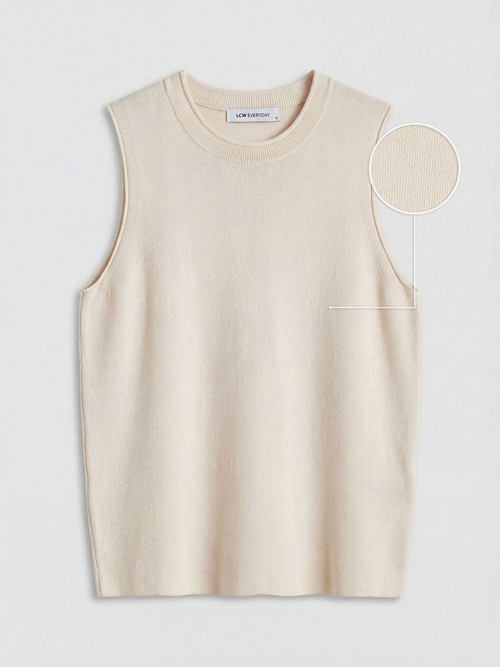 Ekru Bisiklet Yaka Kadın Triko Süveter