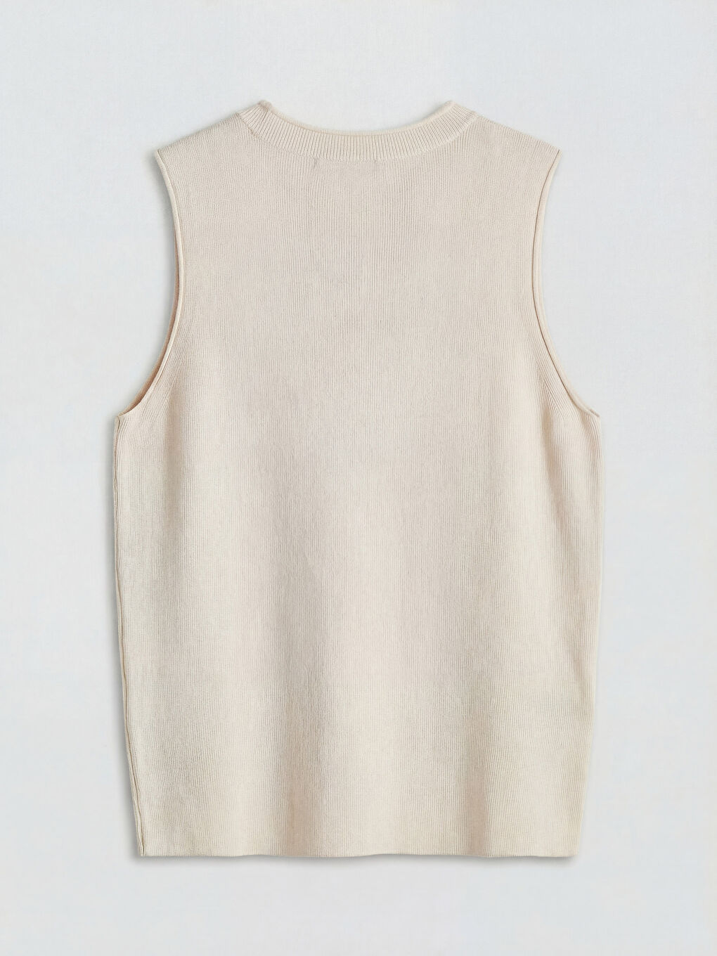 Ekru Bisiklet Yaka Kadın Triko Süveter-1