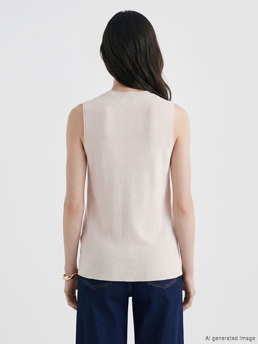 Crew Neck Women's Knitwear Sweater Vest-3