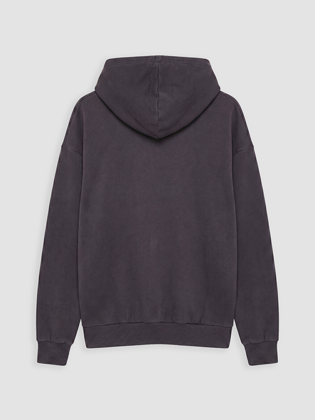 Antrasit Kapüşonlu Erkek Fermuarlı Sweatshirt-1