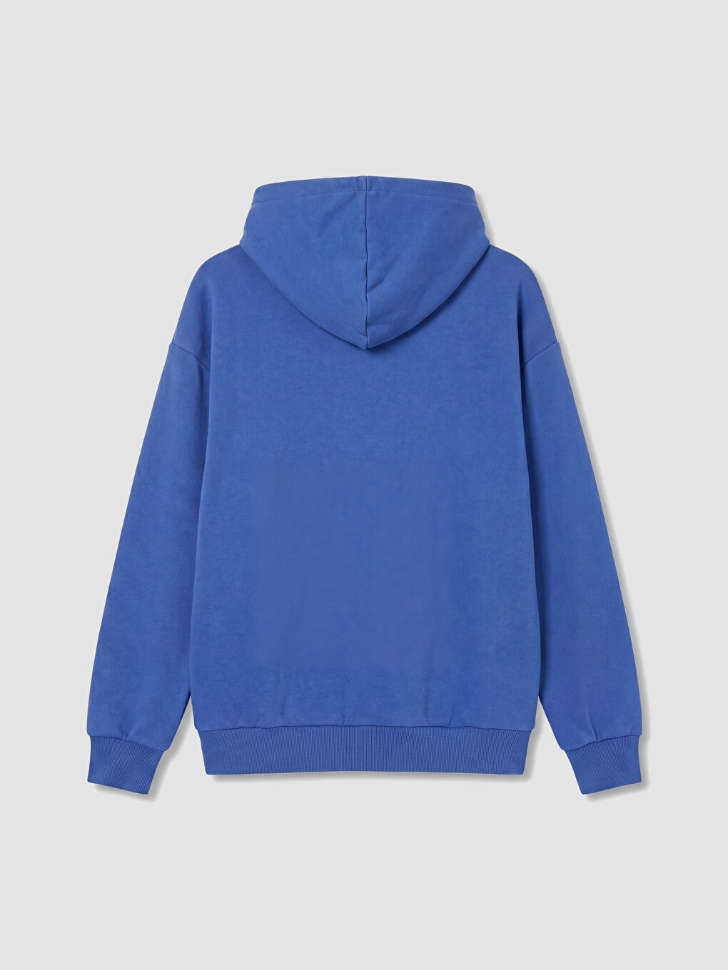 Mavi Kapüşonlu Erkek Fermuarlı Sweatshirt-2