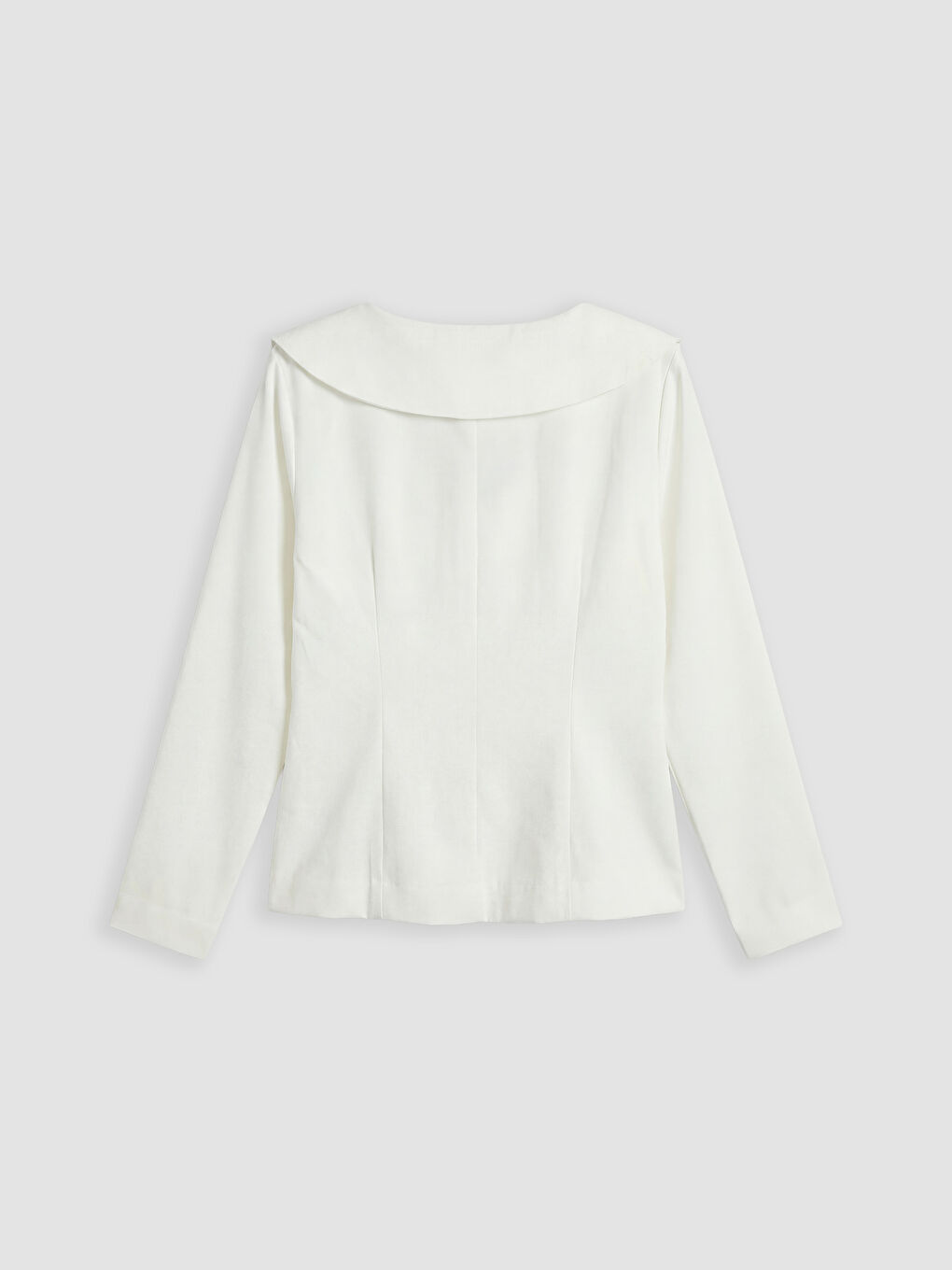 Ekru Bebe Yaka Büzgülü Bluz-5