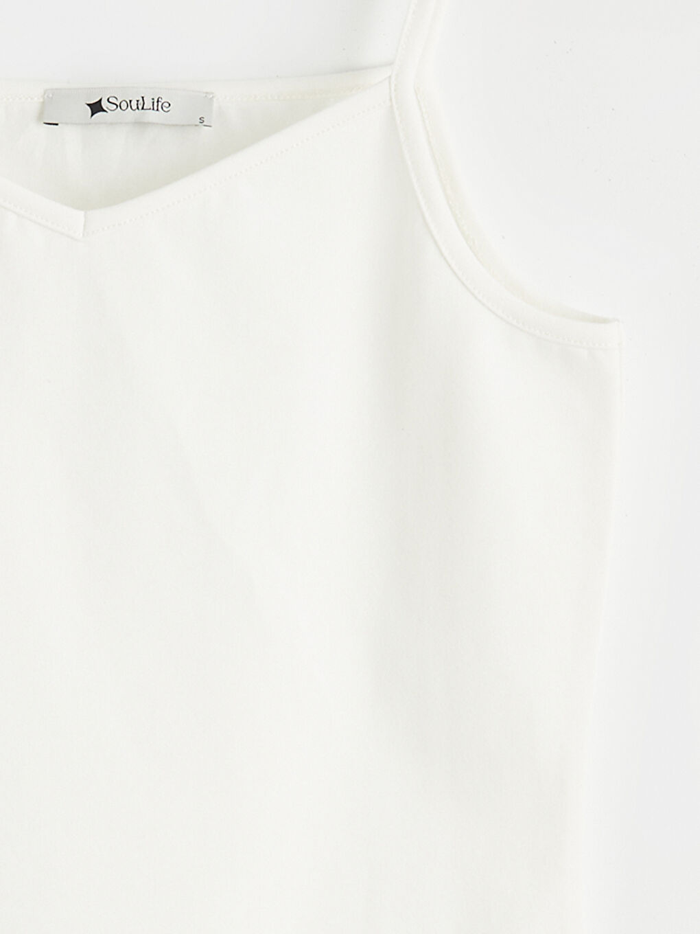 Bej V Yaka İp Askılı Kadın Atlet 4'lü -8