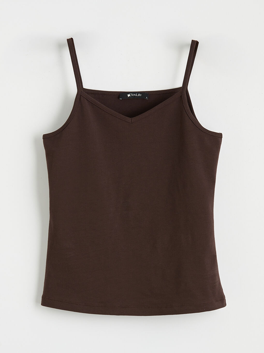 Bej V Yaka İp Askılı Kadın Atlet 4'lü -10