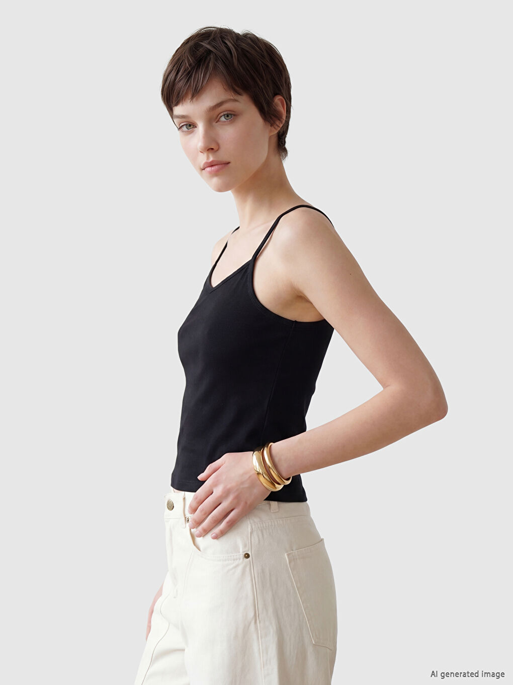 V Neck Strappy Women's Tank Top 5 Pack-3