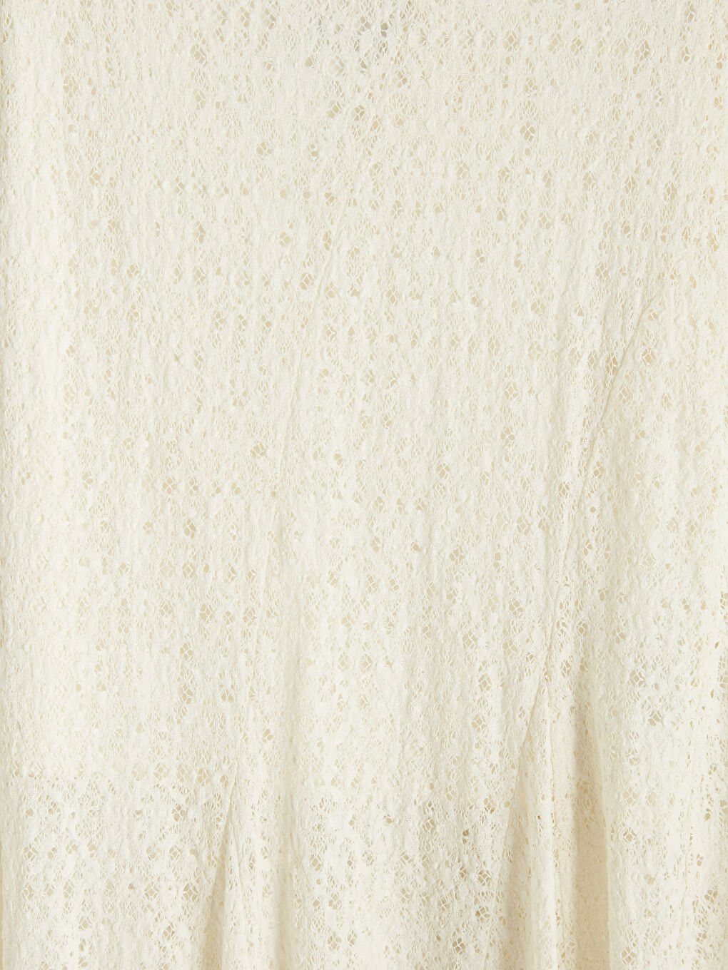 Ekru Asimetrik Kesim Dantelli Ajurlu Etek-2